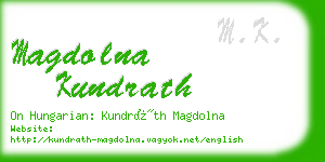 magdolna kundrath business card